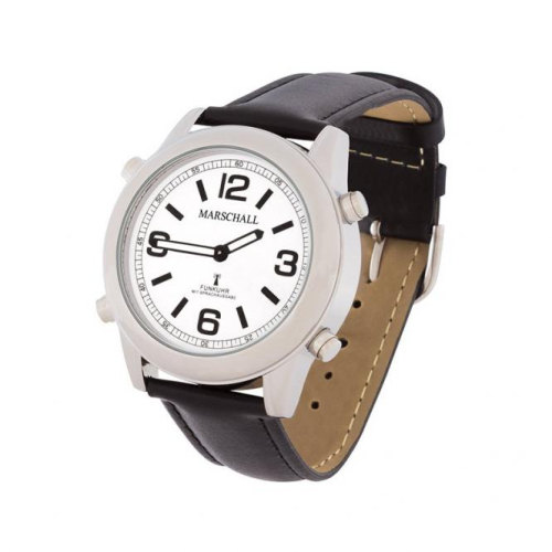 Sprechende Funk-Armbanduhr Herren Lederarmband Marschall - Gleichcom AG - - Onlineshop besser hören. besser sehen. besser leben. - Hünenberg