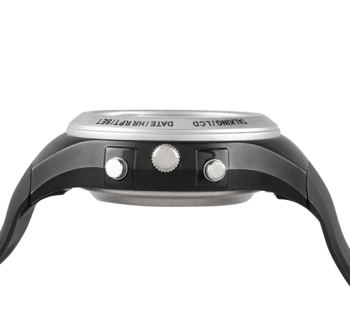 Sprechende Armbanduhr Analog & Digital schwarz silber Marschall – Bild 2