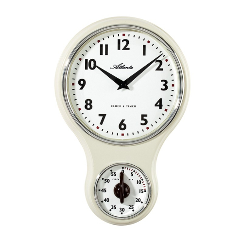 Küchenuhr mit grossen Ziffern und Timer Atlanta Nostalgie Weiss - Gleichcom AG - - Onlineshop besser hören. besser sehen. besser leben. - Hünenberg
