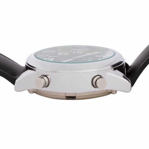 Parler radio-commandé montre-bracelet homme bracelet en cuir noir Marschall – Image 3
