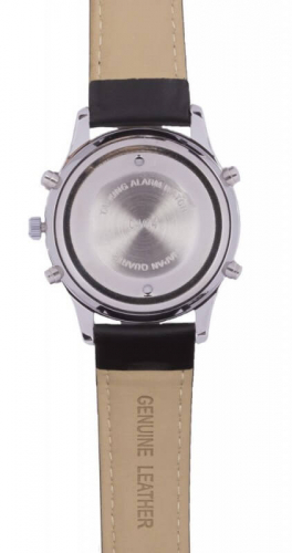 Montre-bracelet pour dames parlant avec fonction d'alarme White Edition en cuir argenté Marschall – Image 2
